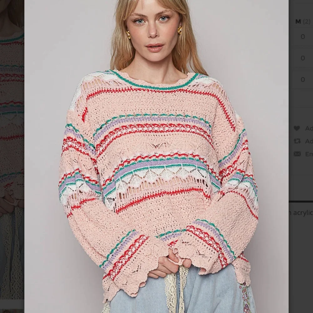 POL “ Los Cabo’s 3 “ POL Thin Sweater with Pointed Stripe Detail 43